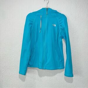 The North Face Polyester Jacket in Blue Full Zip with Hood Large